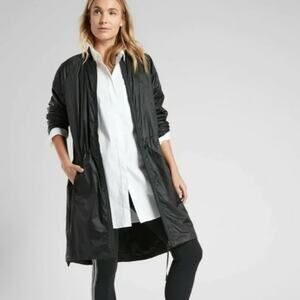Athleta Summit Black Insulated Longline Parka Rain Jacket Size Small